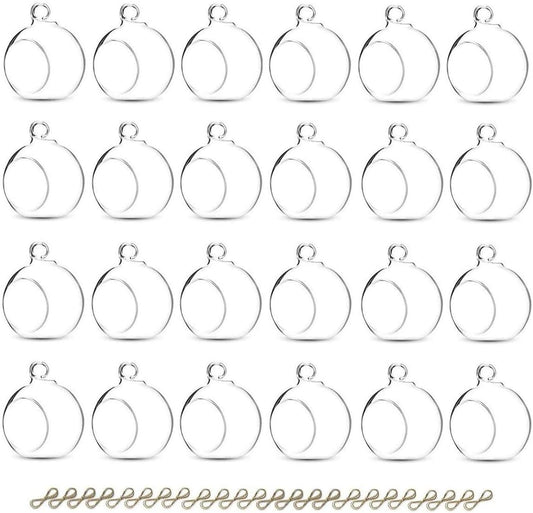 Sziqiqi 3.15" Glass Globes Glass Bulbs Hanging Tea Light Holder Terrarium Container Wedding Centerpiece Backyard Decoration Christmas Ornaments 20pcs+4 Extra
