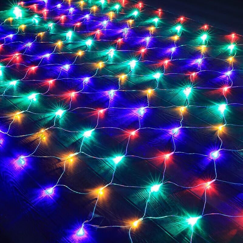 HeKation Christmas Net Lights Outdoor, 200 LED Bush Lights With 8 Modes, 6.6ft x 9.8ft, Timer, Connectable, Waterproof, for Halloween & Christmas Decorations Color