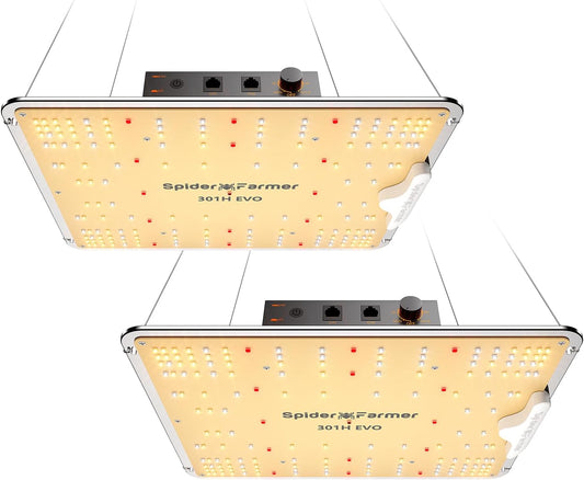 Spider Farmer SF1000-2Pack, Samsung LM301H EVO Led Grow Light, Full Spectrum Plant Light, Dimmable & High Efficiency & Deeper Penetration Lamps for Seed Starting Vegetables Bloom in 2x4 Grow Tent