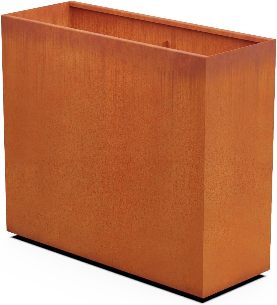 Extra Large Outdoor Planter – 4 FT Long x 42 in Tall Corten Steel Planter | The Ultimate Metal Privacy Screen | Heavy Duty, Made in USA