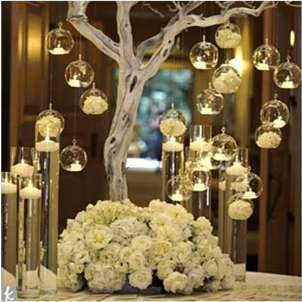 NUPTIO Glass Terrarium Globe Ornaments 12 Pcs 3.15" Diameter Small Terrariums Hanging Tea Light Candle Holders Home Wedding Party Centerpieces