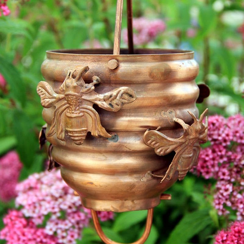 Nutshell Stores Honeybee & Hive Copper Rain Chain - Copper - 14 Feet