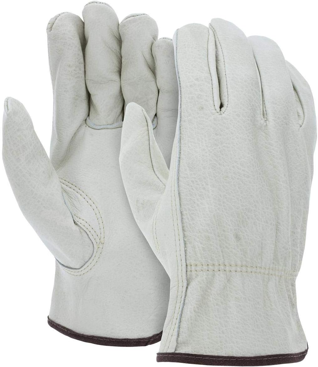ATERET 24 Pairs Small Heavy Duty Durable Cowhide Leather Work Gloves I Driver Gloves for Truck Driving, Warehouse, Gardening, Farming