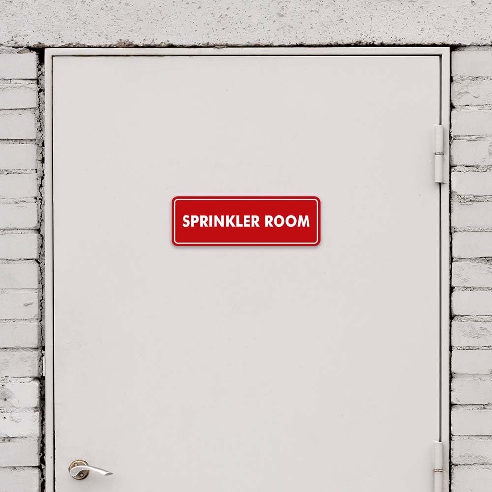 Signs ByLITA Standard Sprinkler Room Sign (Dark Brown) - Medium 2 Pack