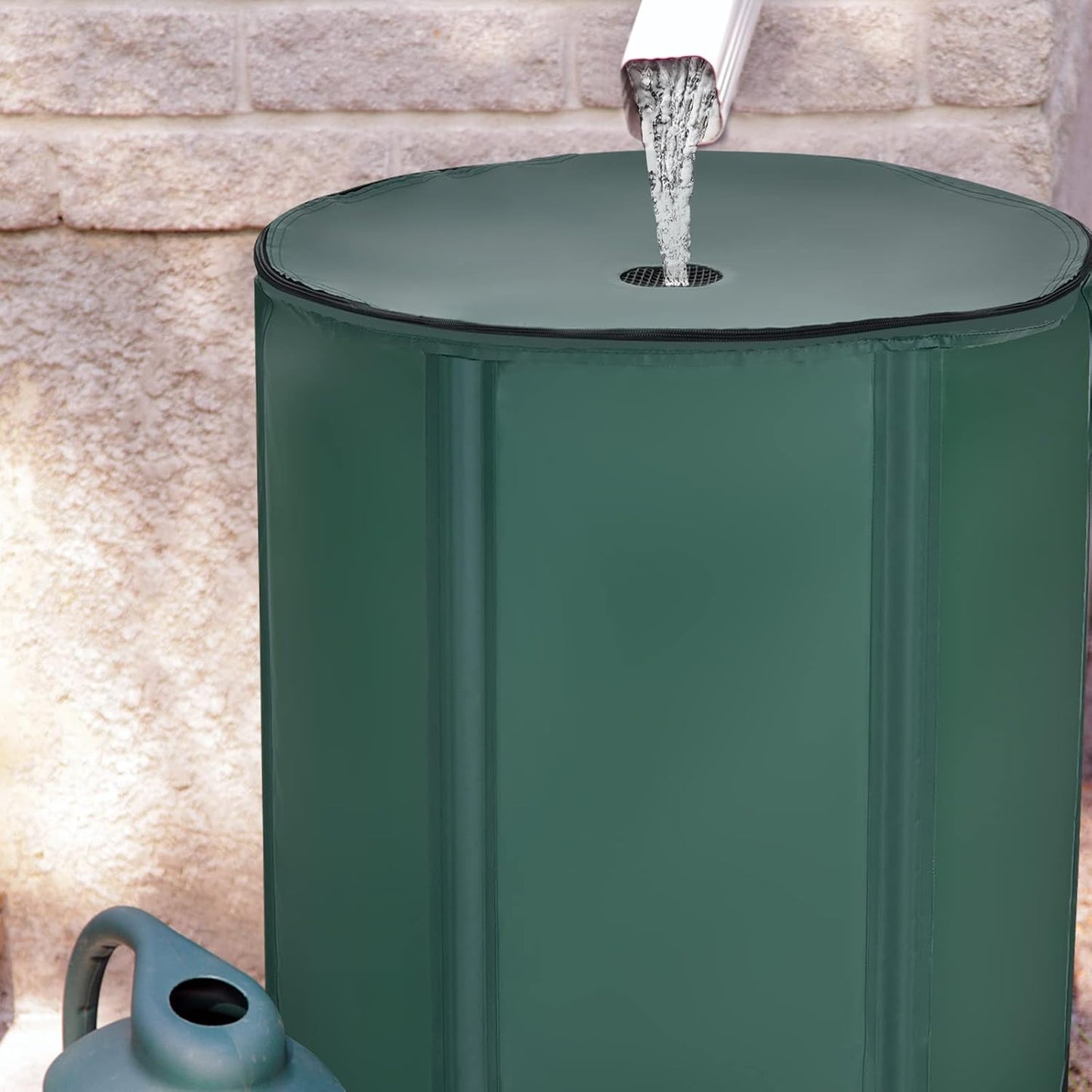 Happygrill 60 Gallon Collapsible Rain Barrel, PVC Rain Water Collection Barrel with Spigot Water Storage Container & Top Mesh, Portable Rain Barrels to Collect Rainwater from Gutter for Garden Lawn