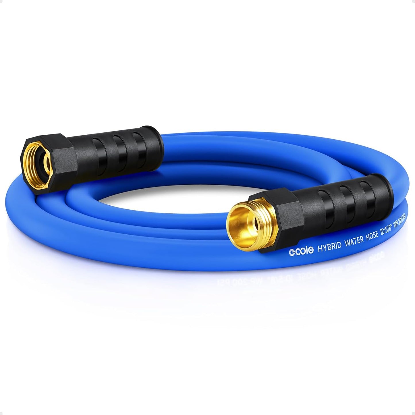 Heavy Duty Garden Hose 6 ft, Non-Expanding Flexible Water Hose, Kink Resistant Lightweight Hybrid Hose, Leakproof Hose Male to Female Fittings