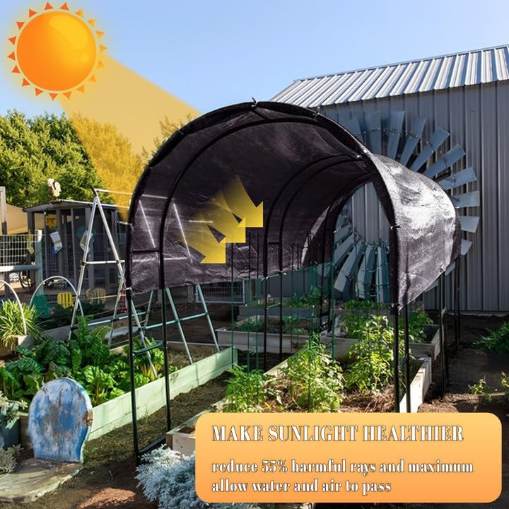Cool Area 55% 6.5x6.5ft Sunblock Shade Cloth Cover Mesh UV Resistant Net for Garden Flower Plant Greenhouse, Black