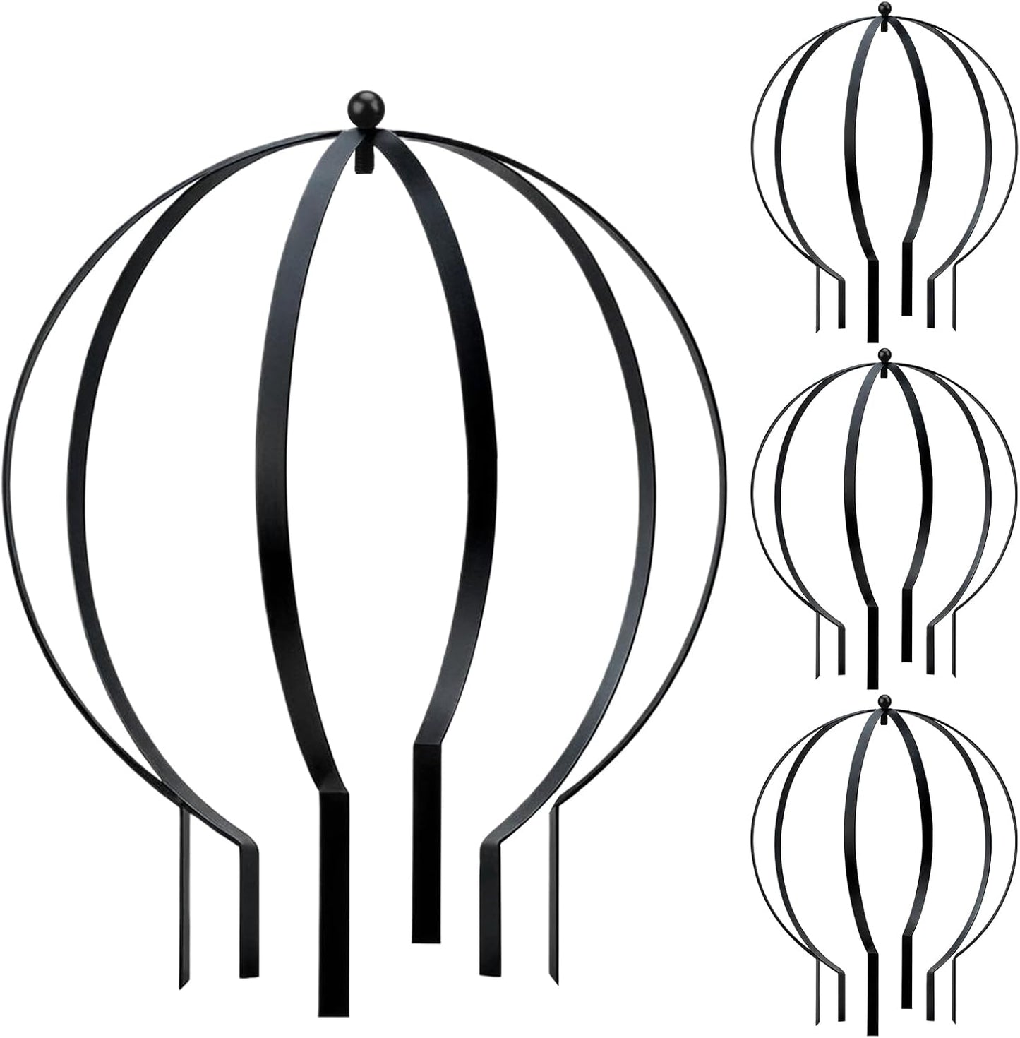 Set of 4 Large Metal Trellis Obelisks Sturdy Round Circle Trellis for Climbing Plant Support Indoor Outdoor Potted Vines, Cucumbers & Flowers, Patio Doorway Garden Decor (18.5"x15")