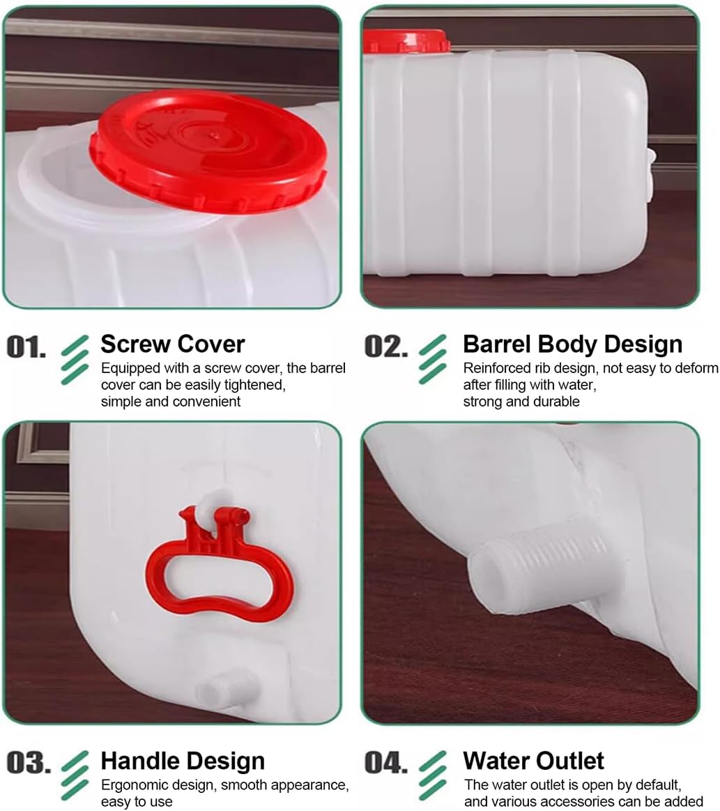 Plastic Water Tank 25L/35L/50L/80L/110L/200L Water Container，Rain Water Tank，Food-Grade Rectangular Thickened Water Tower with Faucet for Household Water Storage(Size:80L)