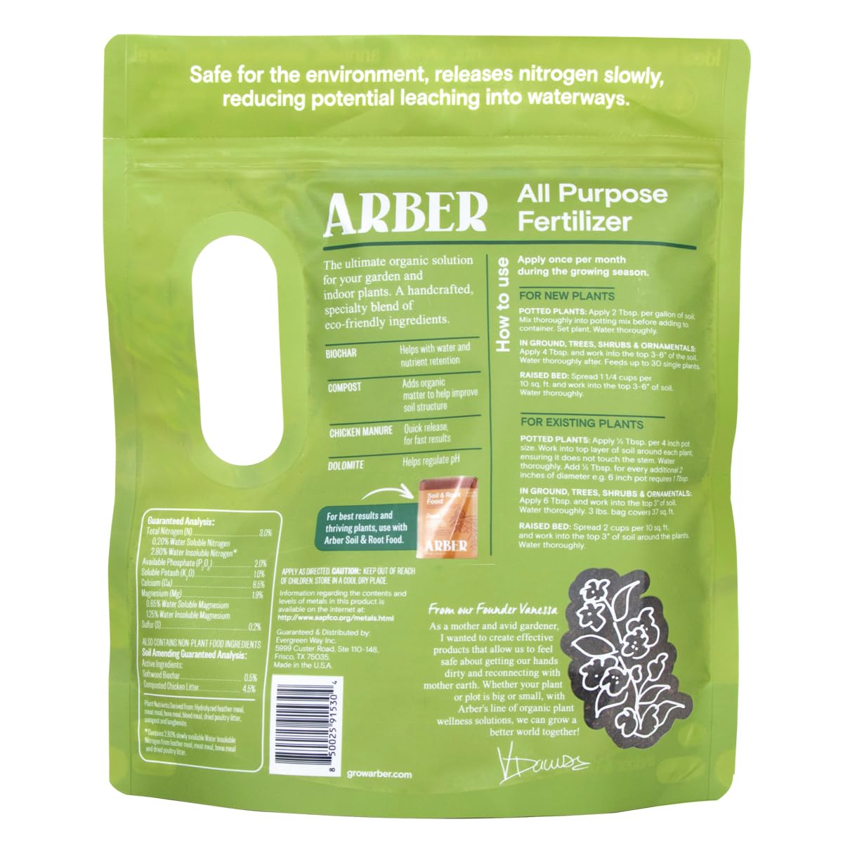 Premium All-Purpose Granular Fertilizer - 4 Pack – Organic Nutrients for Plants, Vegetables, Flowers and Lawn – Boosts Growth & Soil Health – 4 lb
