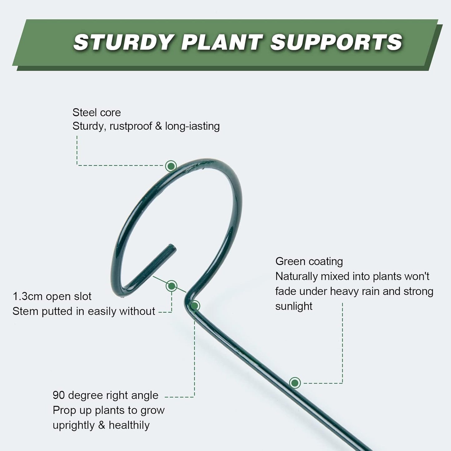 Joyhalo 12 Pack Plant Support Stakes 36 Inches, Plant Stakes, Flower Stakes with 24 Twist Ties, Garden Sticks for Plants Hibiscus, Sunflower, Red Hot Poker, Hydrangea, Tomato, Sapling Etc