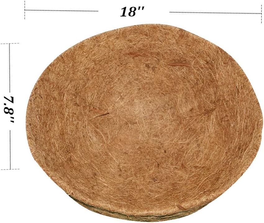 4PCS Coco Liner for Hanging Basket 18 Inch Round 100% Natural Planter Liner Replacement