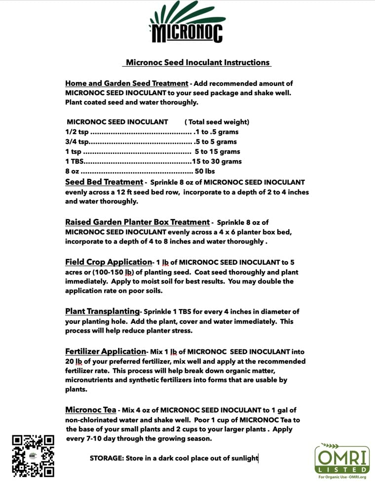 Seed Inoculant - Organic Fertilizer for Soil Health and Strong Germination - Beneficial Microbial Seed Inoculant (5lbs)