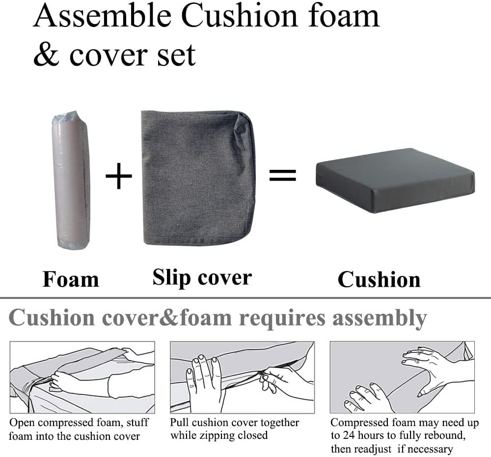 Patio Chair Cushions Non Slip Bottom Chair Pad with TiesSet of 2 Waterproof Square Outdoor Seat Cushion Replacement for Garden Swing Furniture 18x18 Inch, Navy Blue