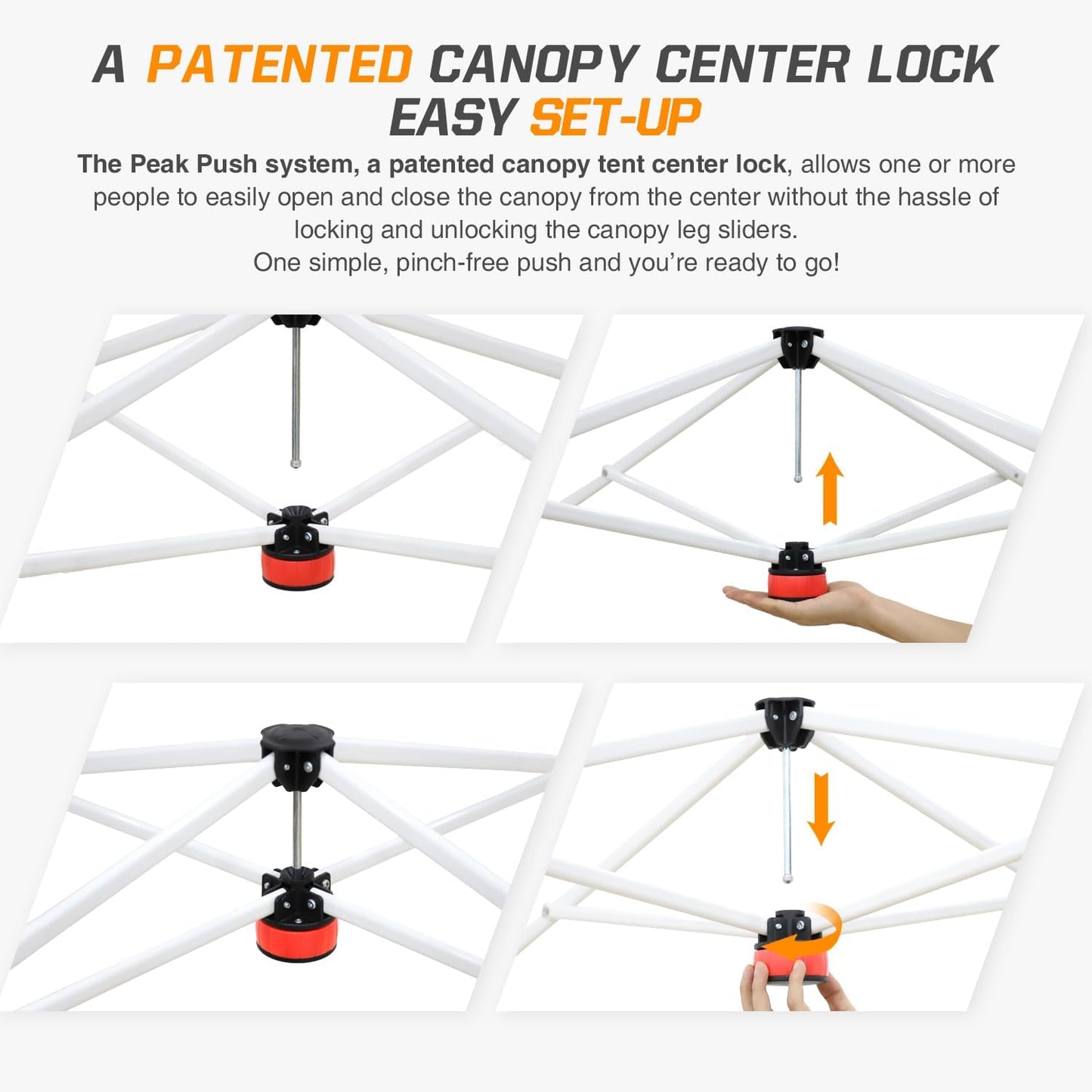 EAGLE PEAK Pop Up Canopy Tent with Wheeled Carry Bag, 8 Stakes, 4 Ropes, 4 Weight Bags, Easy Set Up Tent Canopy, 10x10 ft, 100sqft of Shade, Vegetable Stand