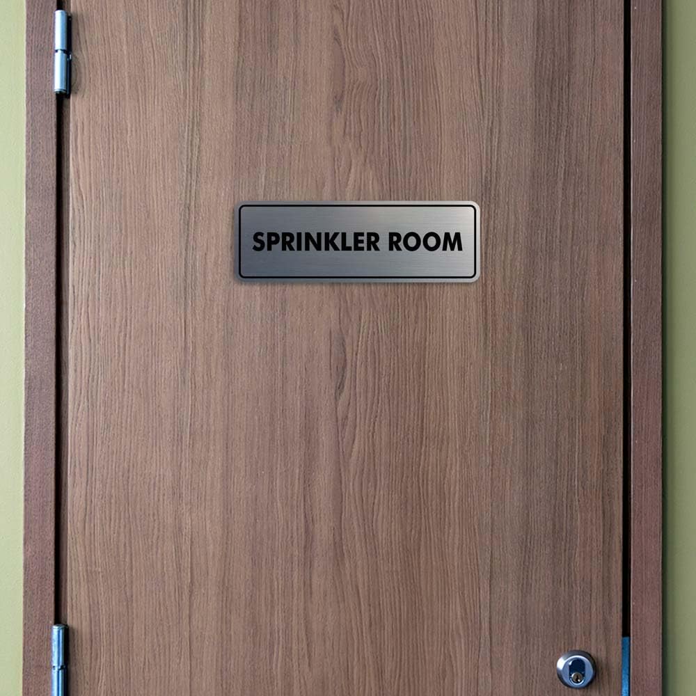 Signs ByLITA Standard Sprinkler Room Sign (Navy Blue/White) - Small 2 Pack