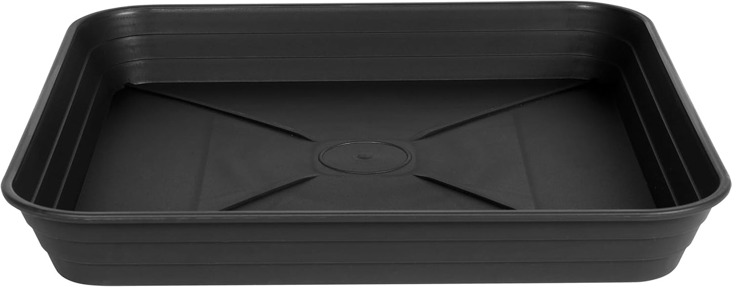 4 Pack Square Plant Saucer Tray 16 inch, Heavy Duty Plastic Plant Saucers for Indoors Outdoor, Flower Plant Drip Trays for Pots, Square Seed Starting Tray, Seedling Growing Trays