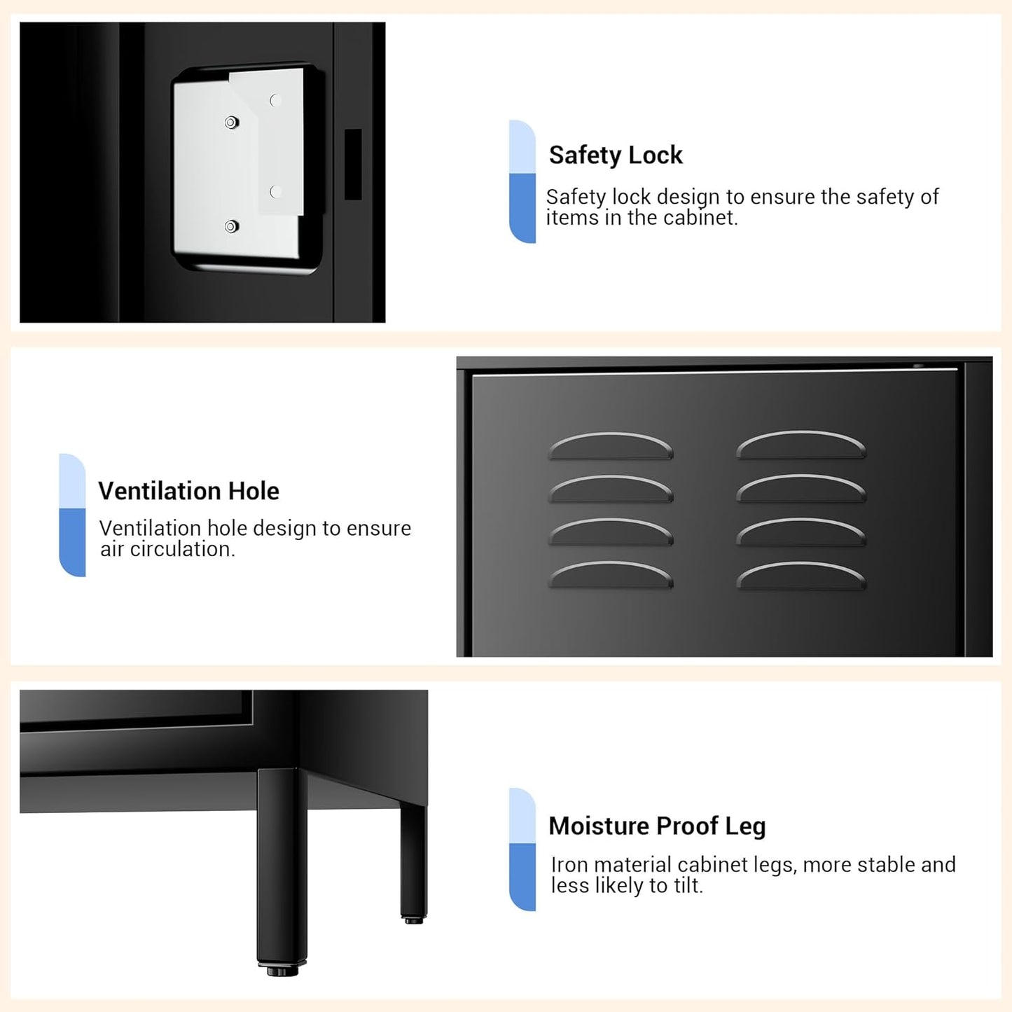 GAOMON Metal Lockers, 9-Door Metal Storage Cabinets Locker, Secure Storage Solution, Perfect for Offices, Gyms, Schools & Homes, Organizes Personal and Work Belongings Easily