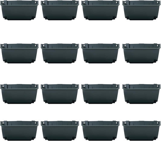 Eapmic Vertical Wall Planter with 16 Pots, Hanging Garden Plant Flowerpot Holder, Stackable Wall-Mounted Planter, Balcony Planters for Flowers Vegetables Fruits (Army Green, 16 Pots)