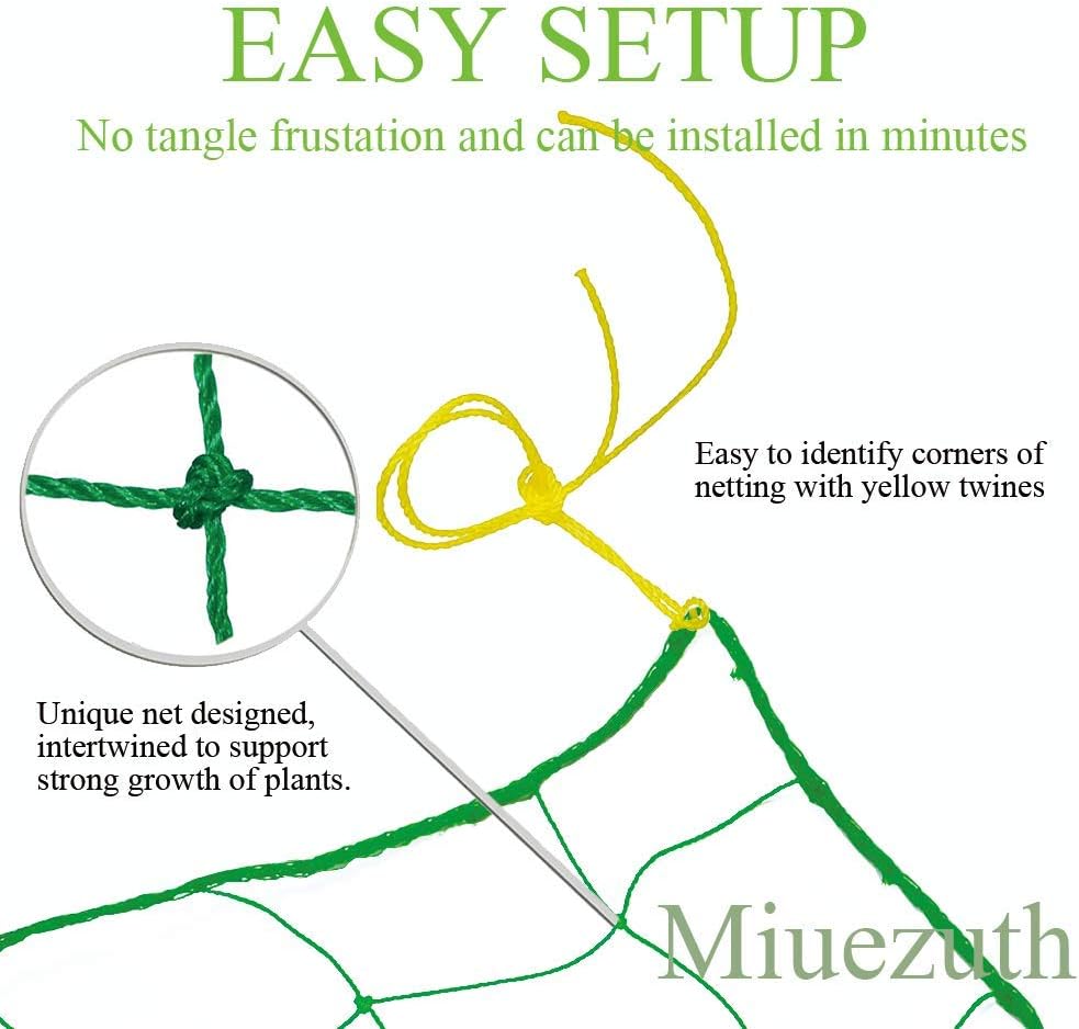 Trellis Netting for Climbing Plants - Heavy Duty Garden Trellis Netting for Cucumber, Vine, Fruits & Vegetables Tomato Plants Trellis Net, Climbing Vining Plants (1-Pack 16.4' x 6.6'Ft)