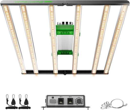 MARS HYDRO 2025 New Version FC-E4800 Foldable LED Grow Light 4x4ft Full Spectrum Grow Light Bar 480Watt Plant Growing Light Remote Control