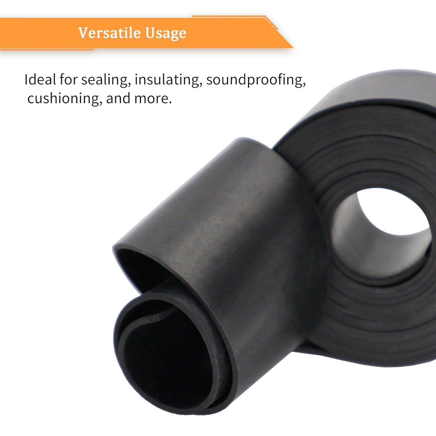 DOBTIM Neoprene Rubber Strips 1/8 (.125)" Thick X 2" Wide X 110" Long, Solid Rubber Rolls Use for Gaskets DIY Material, Supports, Leveling, Sealing, Bumpers, Protection, Abrasion, Flooring, Black