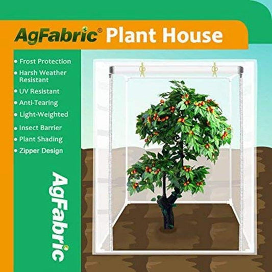Agfabric Plant Covers Freeze Protection with Zipper 0.9oz 135"x120"x48" Shrub Cover Winter Tree Jacket for Frost Protection&Season Extension,White,2 Pack