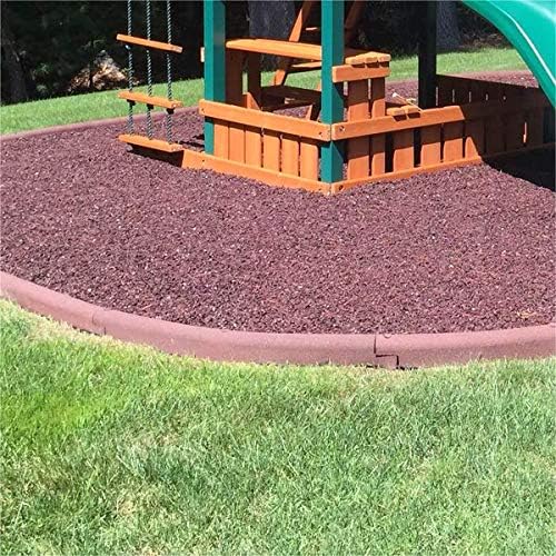 Playsafer 4' Flexible Interlocking Rubber Edging for Playgrounds (30 Pack, Terra Cotta)