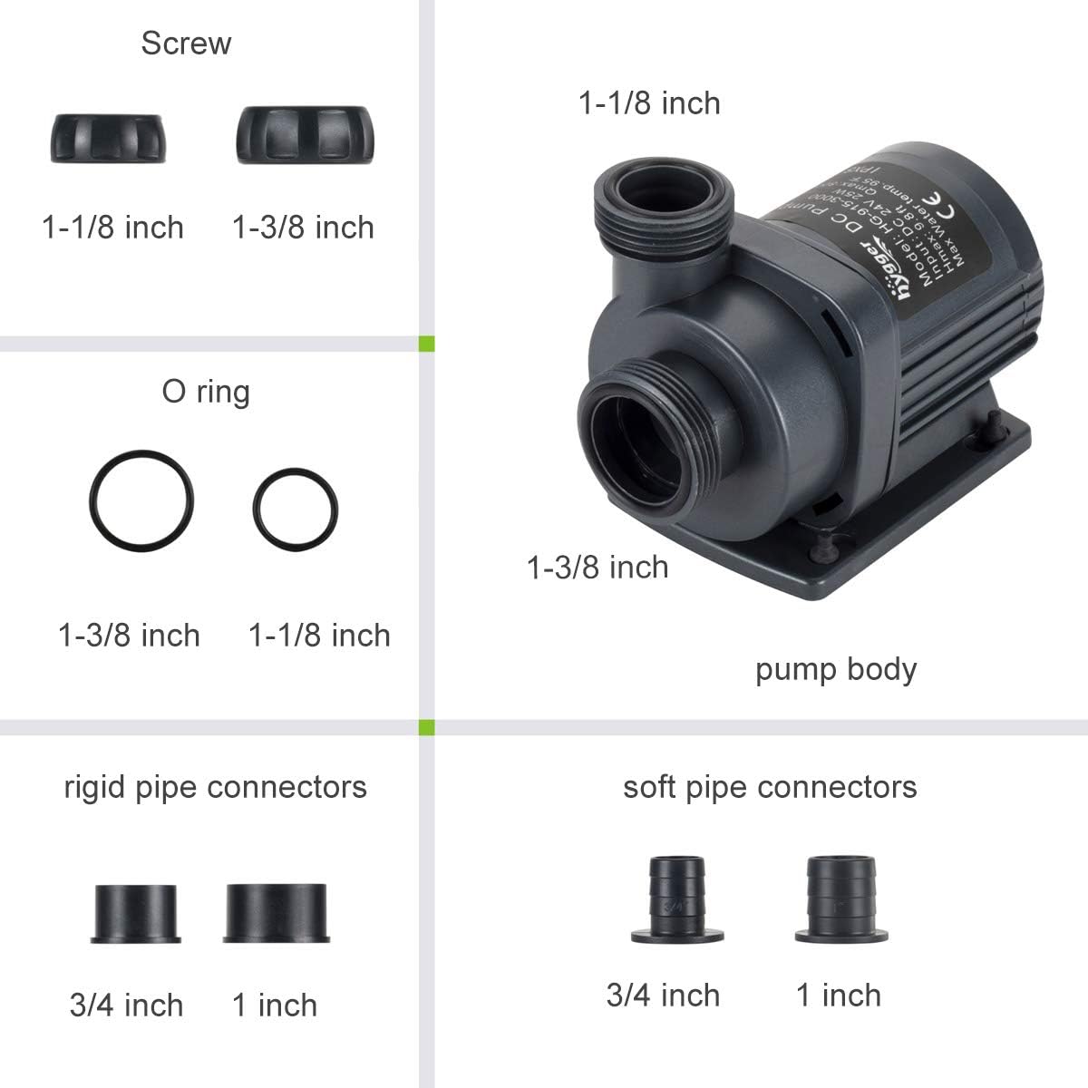 hygger 800GPH Quiet Submersible and External 24V Water Pump, with Controller (30%-100% Settings), Powerful Return Pump for Fish Tanks, Aquariums, Ponds, Fountains, Sump, Hydroponics (25W, 9.8ft)