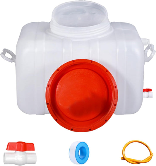 53 Gallon Water Storage Container with 3M Water Pipe, Portable Plastic Water Carrier Large Capacity Water Tank Thick Water Dispenser for Household Outdoor Camping RV Self-Driving(Size:110L/29Gallon)