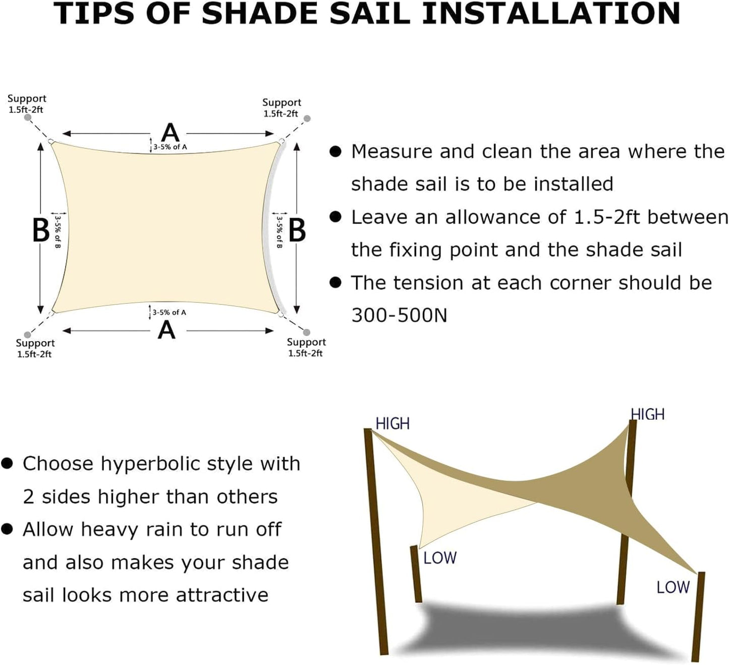 KANAGAWA 12'X12' Cream Custom Size Sun Shade Sail Square UV Block Canopy Cover for Patio Backyard Lawn Garden Outdoor (Customized Available)