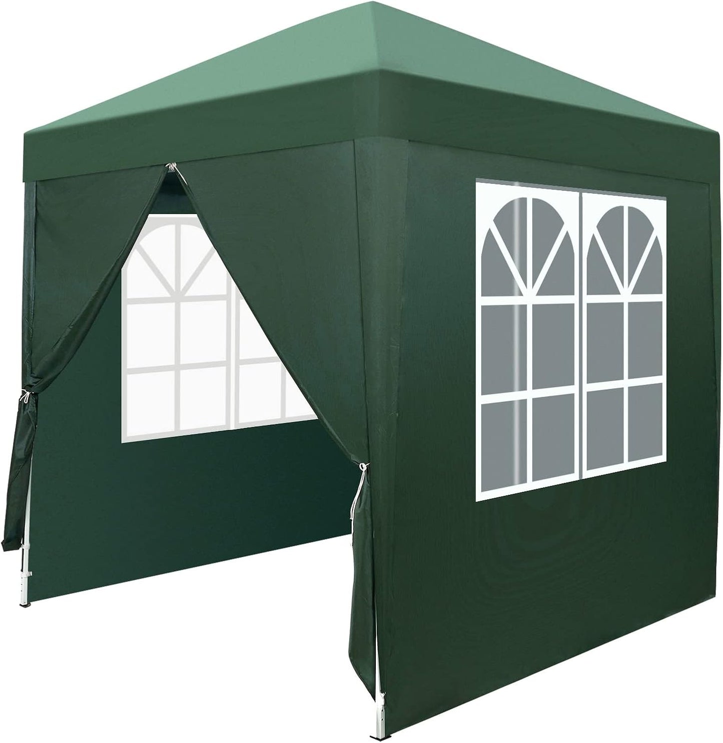Outvita 6.5x6.5ft Pop Up Canopy Tent, Outdoor Instant Shelter Folding Canopy with 4 Side Walls and Carry Bag for Commercial Events, Party, Backyard BBQ, Camping Green