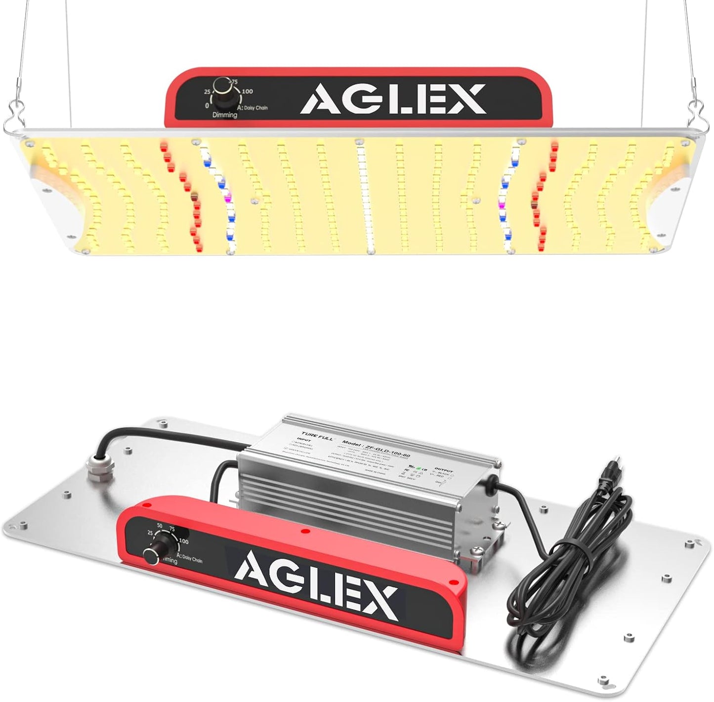 AGLEX K1000 LED Grow Light, 2024 Upgraded Grow Light with Daisy Chain & Dimmable, Full Spectrum Plant Grow Lights for Hydroponic Indoor Plants Seeding