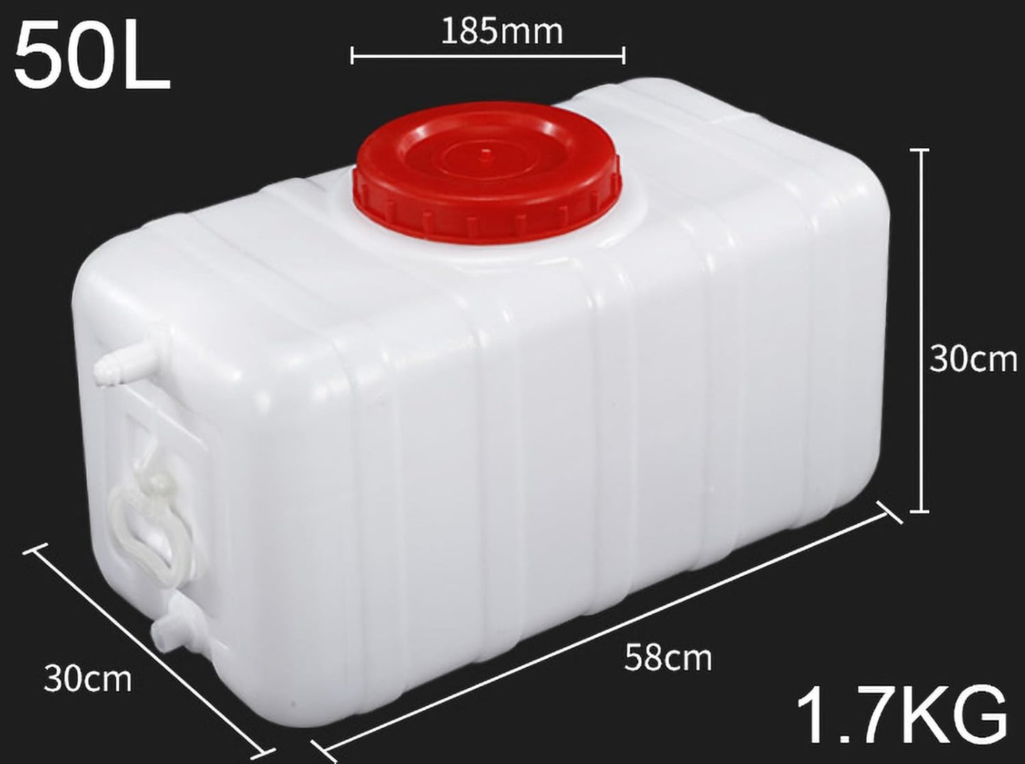 Water Tank Thick Water Containers Plastic Water Tank Water Storage Containers Outdoor Portable Hand Bucket Camping Hiking(Size:50L)