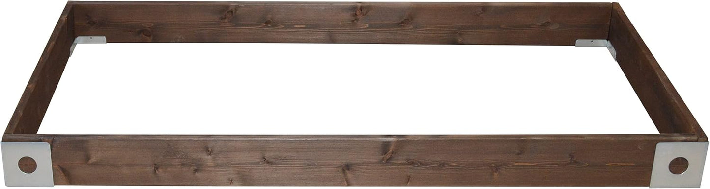 Red Cedar Wood Raised Vegetable Garden Bed - Amish Made in USA (5.5" Raised Bed with Decorative Corners, Walnut Stain)