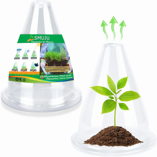 【36 Pieces】 Garden Cloches for Plants, Plant Cover Plant Protectors Transparent Bell Jar Cloche Protection Plants from Birds, Animals, Frost, Freeze Weather,7.8" D x 9.4" H, Transparent