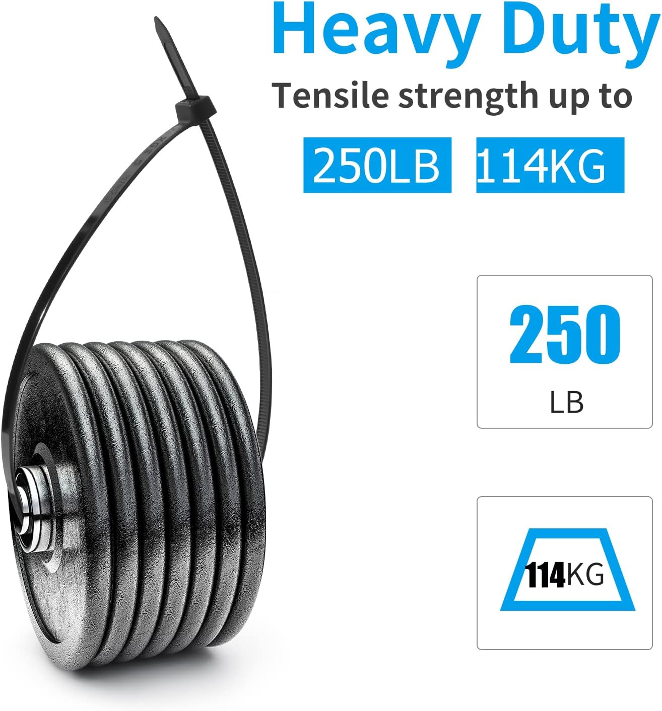 XINGO 36 inch Zip Ties Heavy Duty 40 PCS, 250 LBS Ultra Strong Plastic Wire Ties, Large Cable Ties xtra Long Tie Wraps, Indoor and Outdoor UV Resistant (White)