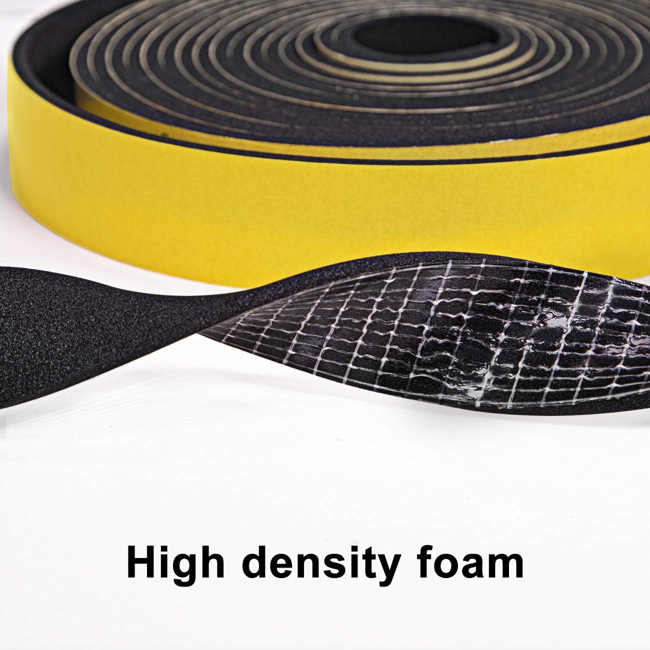 TORRAMI Weather Strip 2 inch W X 1/8 inch T, High Density Adhesive Foam Seal Tape Soundproofing Insulation Gasket for Door and Windows (16.5 Ft Length)