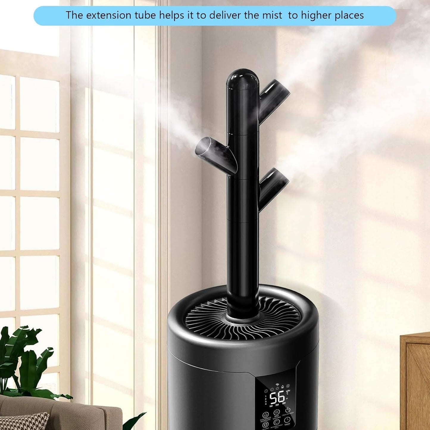 Large Humidifiers for Bedroom, 4.5 Gal Cool Mist Humidifier for Large Room Whole House with Remote Control, 800mL/h Output, 48H Runtime, Auto Humidistat, Wheels, Timer, Essential Oil Tray