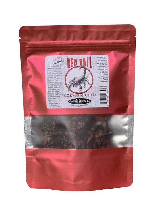Red Tail Scorpion Chili Peppers 10 Dried Trinidad Seed Pods Plus 2 Free, Hotter than Ghost Pepper