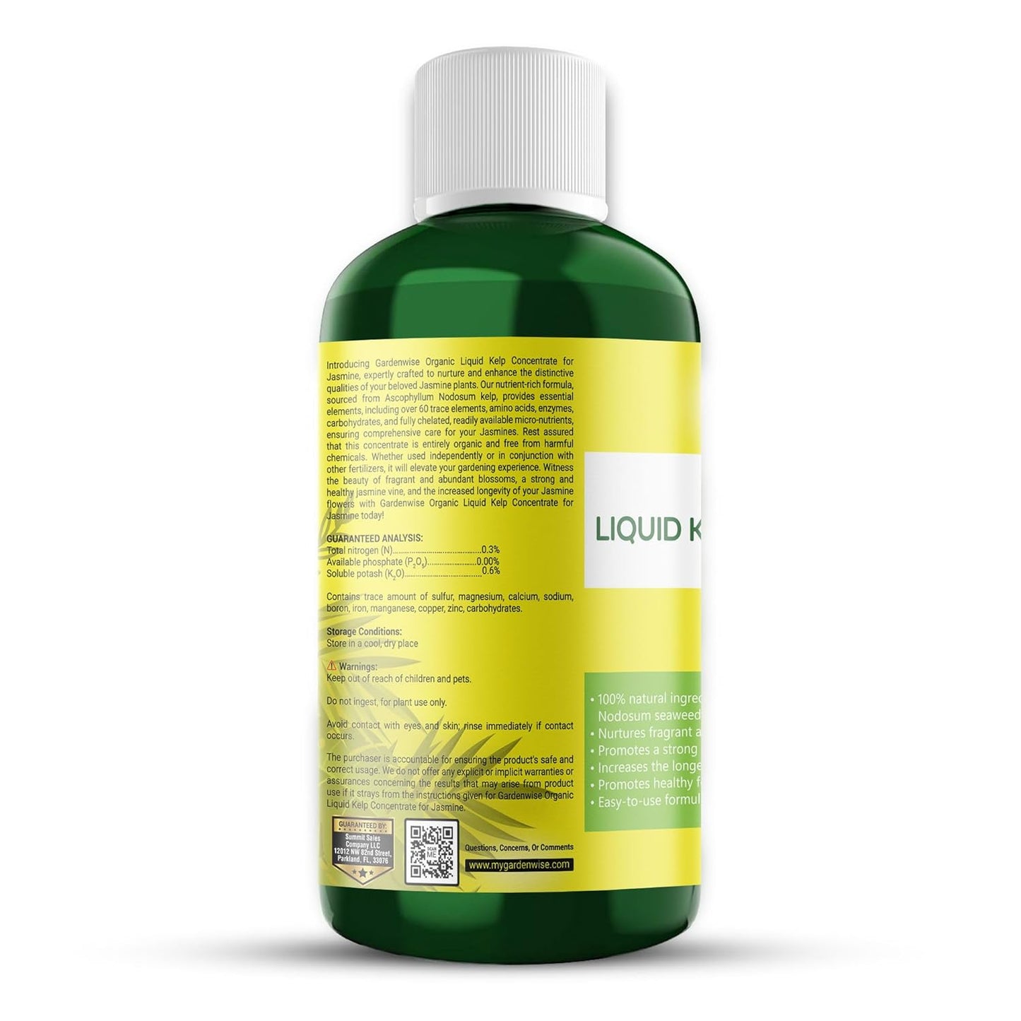 Organic Premium Kelp Seaweed Fertilizer for Jasmin - Liquid Fertilizer - Liquid Plant Food - Nutrient-Rich Soil Enhancer - Natural Plant Food for Jasmin (32 OZ)