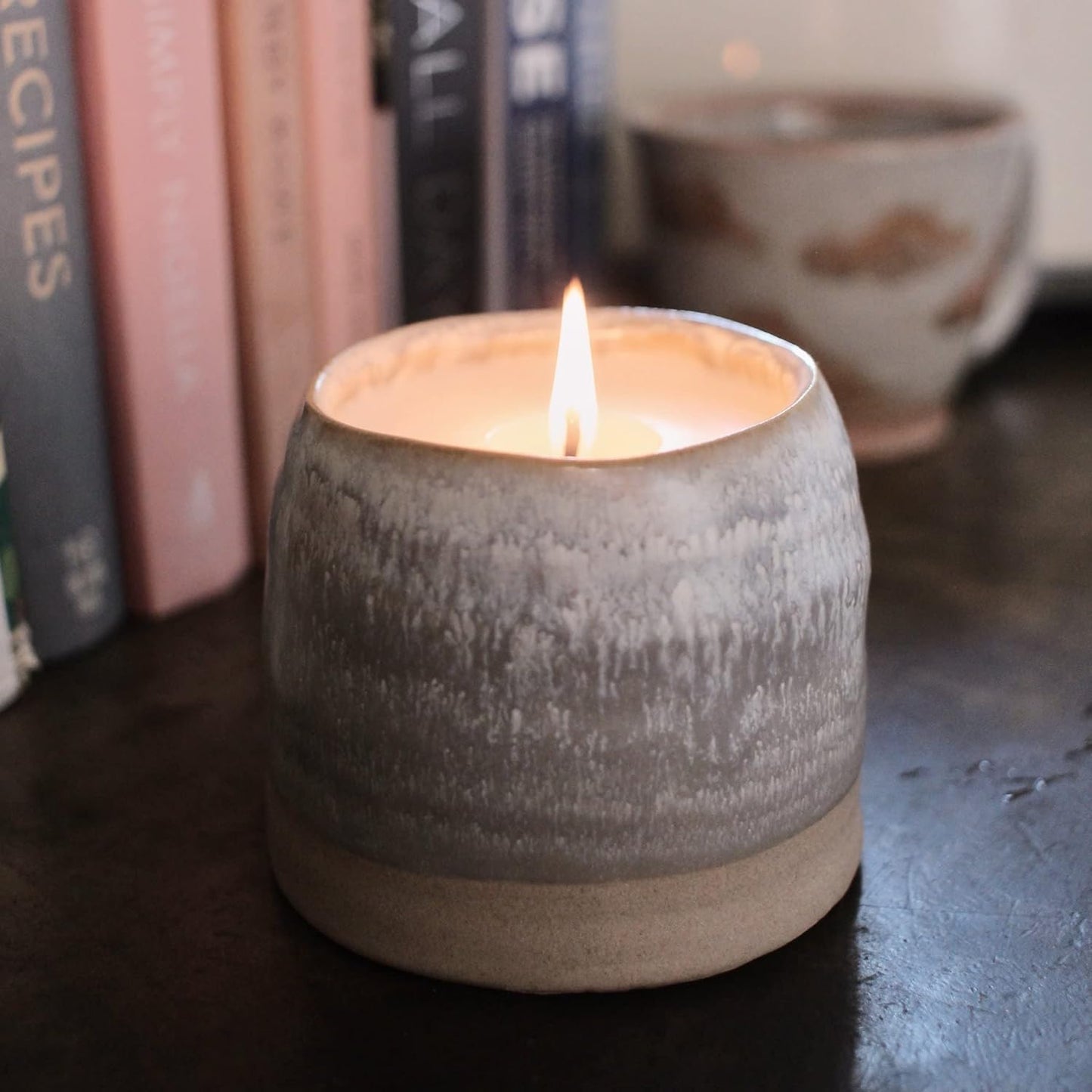 The Growing Candle, Lavender Scented, 10oz Ceramic Pot, Single Wick Aromatherapy Candles, 100% Soy for Women and Men, Greta