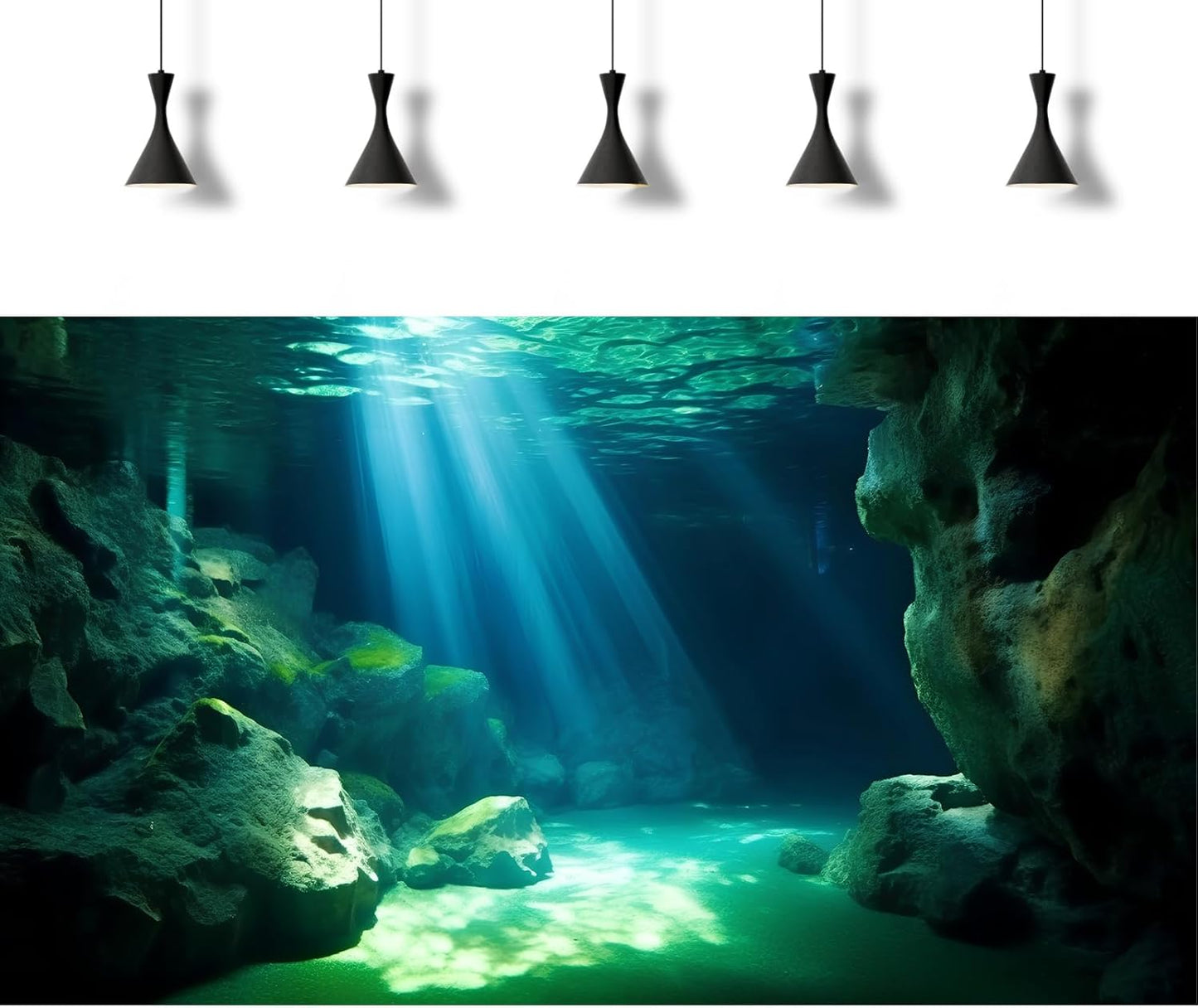 Underwater Fish Tank Background Under The Sea Cave Style Aquarium Background Ocean Floor Cave Sunlight Fish Tank Backdrop Tropical Fish Aquarium Terrarium Backgrounds Decorations 72x18in