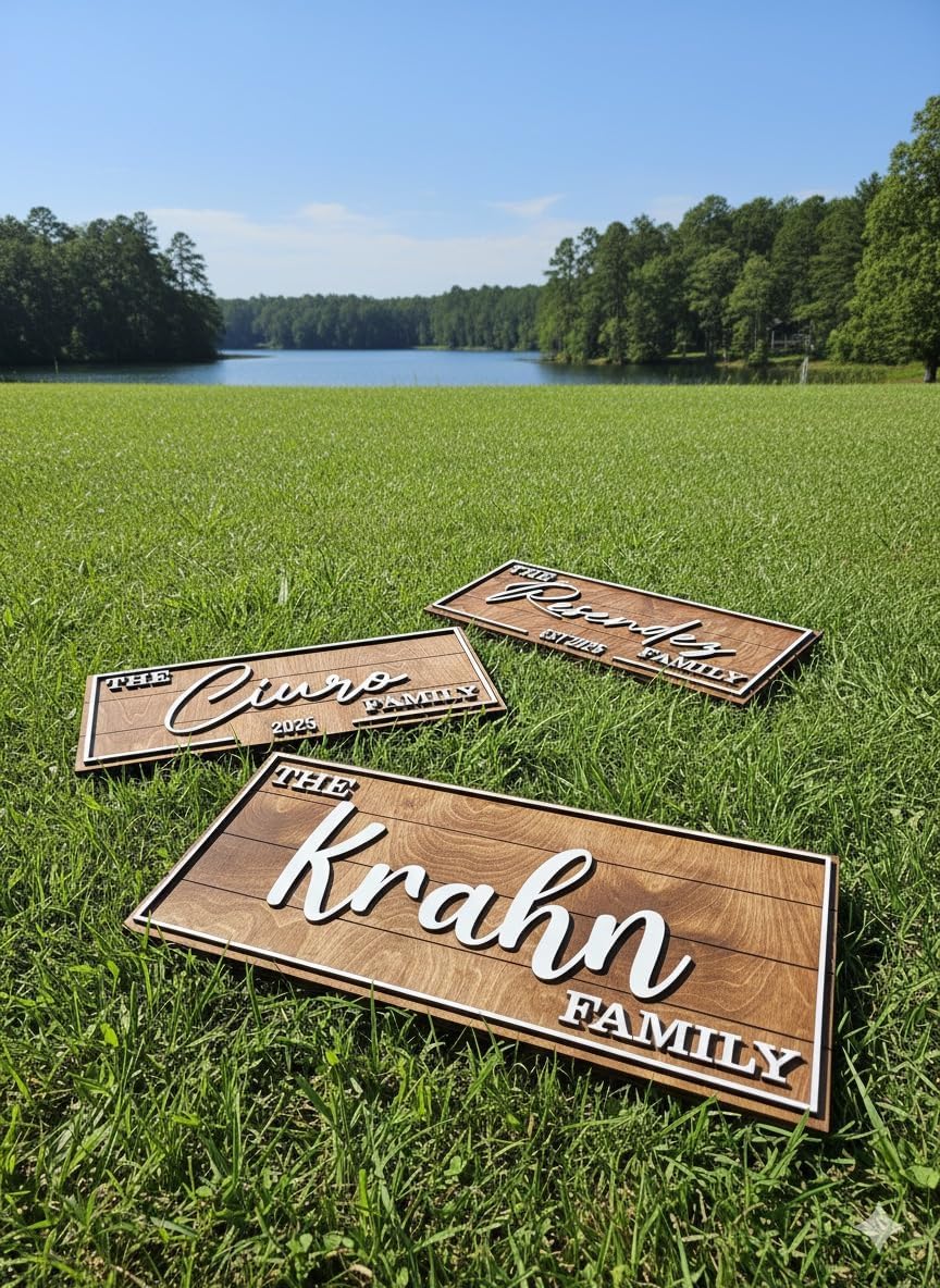 Personalized Family Name Sign - Custom Art Deco Last Name Wood Wall Decor Plaque, Rustic Farmhouse Style Wedding Gift, Housewarming Gift, Custom Wooden Wall Hanging with Established Date, Large Wall Art for Living Room or Entryway