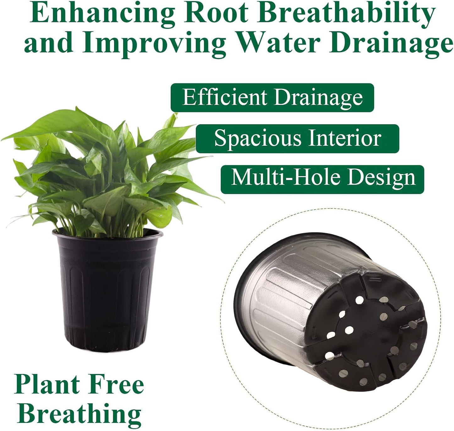 25 Pack 5 Gallon Flexible Plant Nursery Pots Plastic Seedling Starting Pots with Drainage Holes Soft Flower Pots Plant Container with Plant Labels, Black