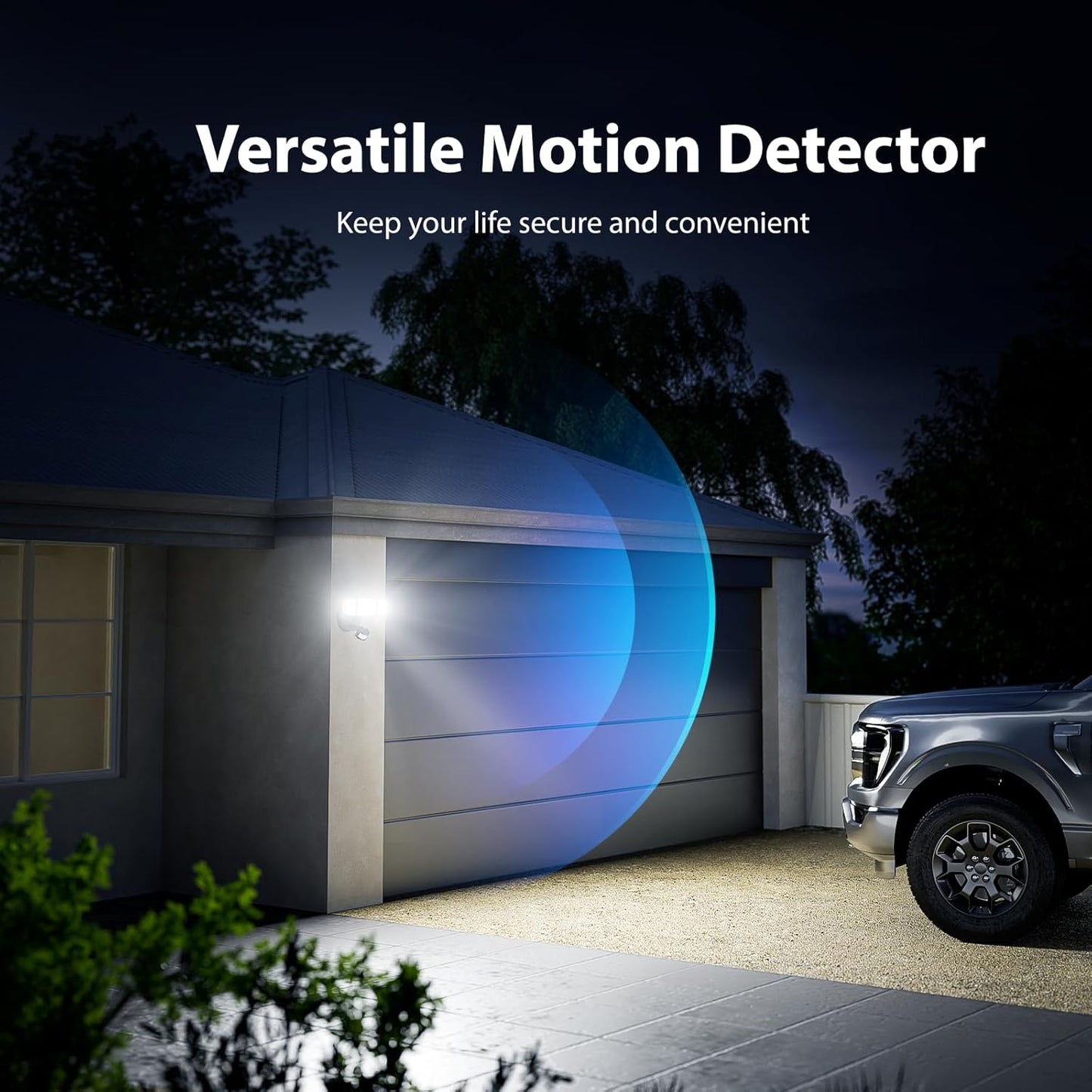 Onforu 65W LED Security Lights Motion Sensor Light Outdoor, 6500LM, 6500K, IP65 Waterproof, Flood Light Outdoor Motion Detector with Adjustable 3 Head, Hardwired Wall Light for Entryway, Yard (Brown)