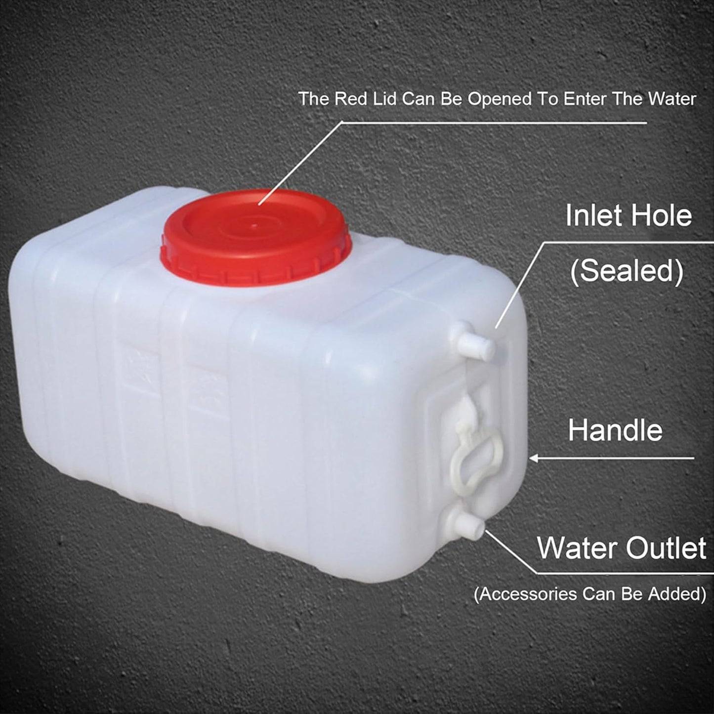 Portable Water Container with Tap, Heavy Duty Water Tank Plastic Water Storage Carrier 50L 80L 110L 200L Water Bucket Jug for Camping Outdoor Hiking Travel Emergency(Size:110L)