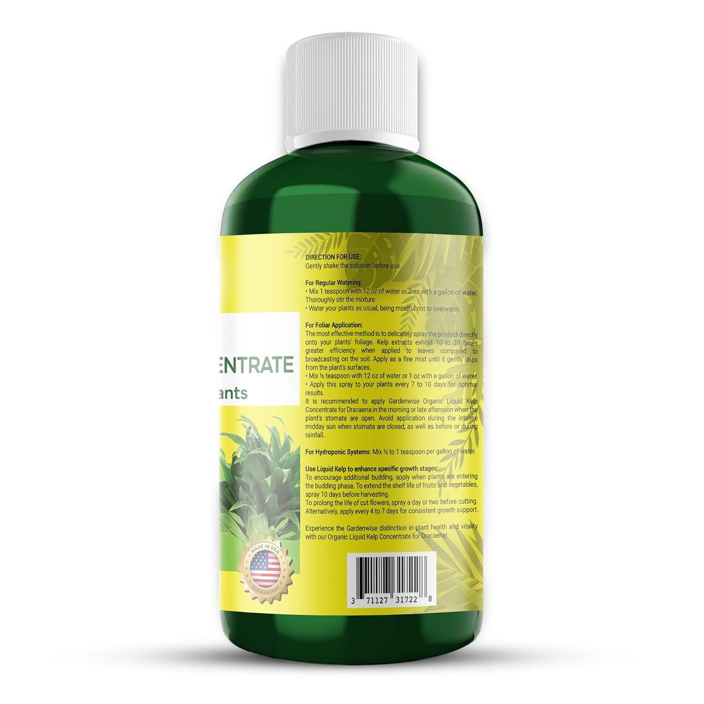 Dracaena Fertilizer: Liquid Kelp Concentrate - Organic Seaweed Fertilizer for Robust Growth (8 OZ)