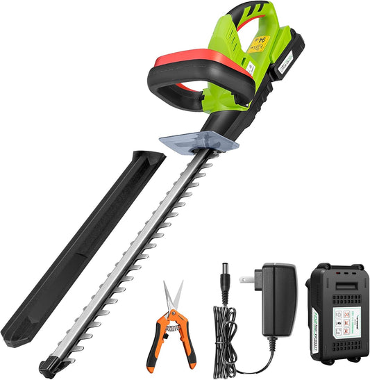 VIVOSUN 20" Cordless Hedge Trimmer, 20V Electric Bush Trimmer, 1400 RPM Shrub Trimmer, Dual-Action Laser Blade, 3/5" Cutting Capacity, Lightweight & Compact Trimmer, Battery and Fast Charger Included