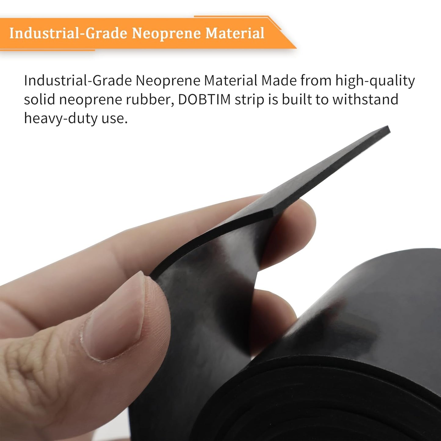 DOBTIM Neoprene Rubber Strips 1/16 (.062)" Thick X 2" Wide X 10'Long, Solid Rubber Rolls Use for Gaskets DIY Material, Supports, Leveling, Sealing, Bumpers, Abrasion, Flooring, Black